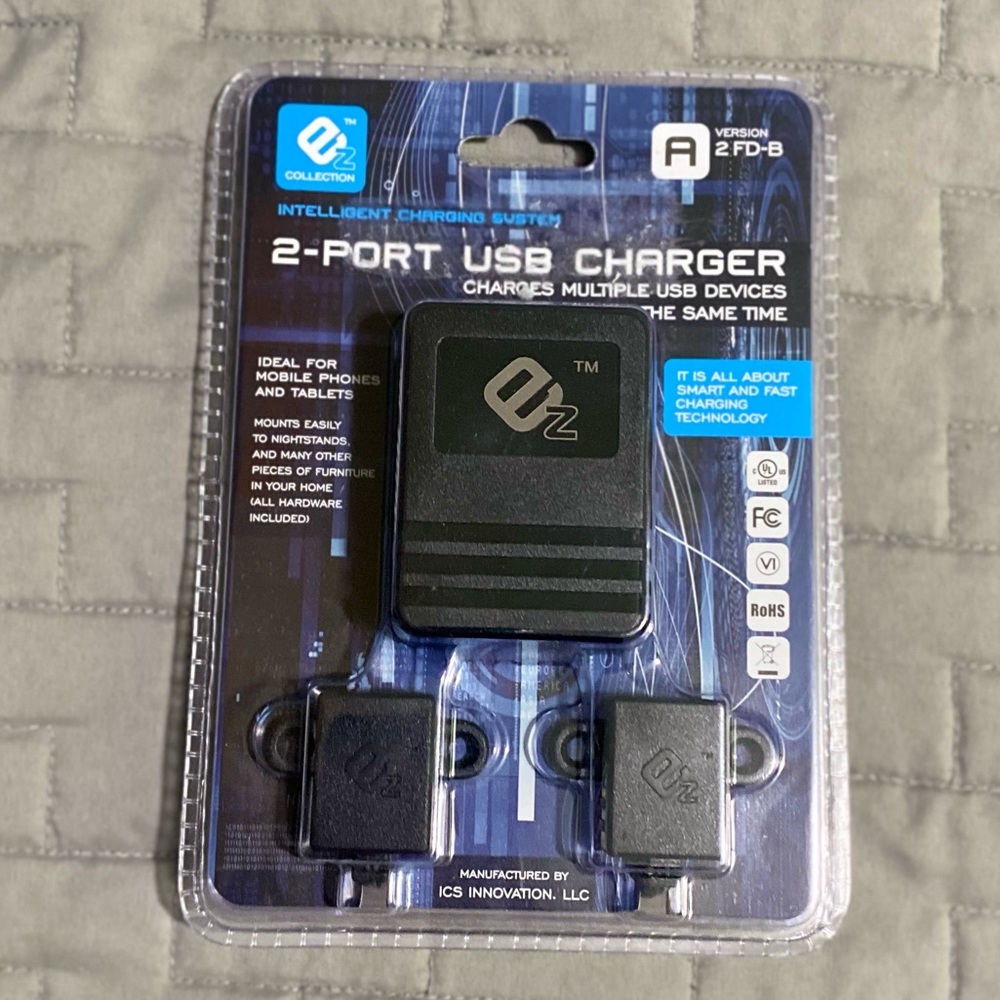 EZ Collection Intelligent Charging System 2 Port USB Charger